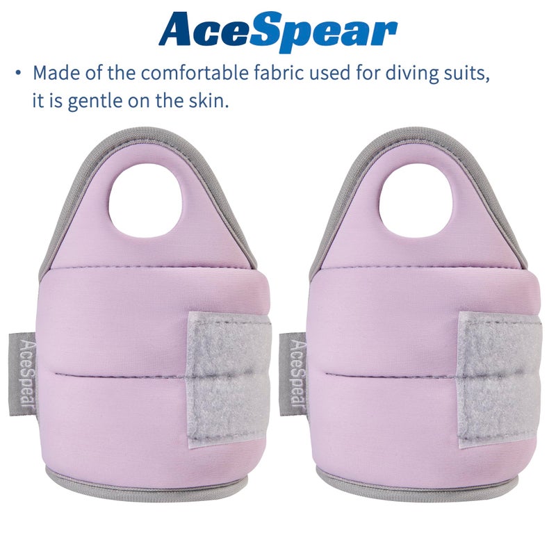 AceSpear Wrist Weights with Thumb Loops Lock for Men Women 1lb*2 2lbs*2 3lbs*2 Ankle Weights Weighted Gloves for Running Strength Training Walking Exercises (Purple, 3 lbs x 2) - Image 4